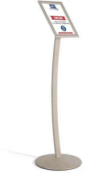 Curved Menu Board, 8.5x11 Pedestal Sign Holder White Pearlic Floor Standing Aluminum Front Loading Easy Open Poster Message Advertisement Holder For Restaurant Cafe Hotel Curved Menu Board, 8.5x11 Pedestal Sign Holder White Pearlic Floor Standing Aluminum Front Loading Easy Open Poster Message Advertisement Holder For Restaurant Cafe Hotel