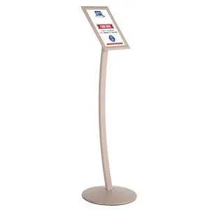 Curved Menu Board, 8.5x11 Pedestal Sign Holder Pale Rose Floor Standing Aluminum Front Loading Easy Open Poster Message Advertisement Holder For Restaurant Cafe Hotel Curved Menu Board, 8.5x11 Pedestal Sign Holder Pale Rose Floor Standing Aluminum Front Loading Easy Open Poster Message Advertisement Holder For Restaurant Cafe Hotel