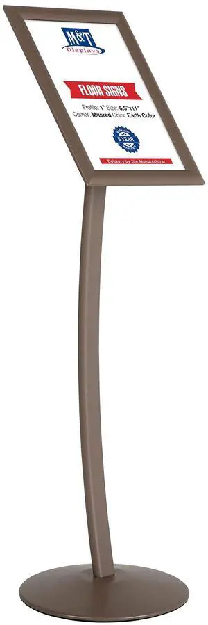 Curved Menu Board, 11x17 Pedestal Sign Holder Earth Color Floor Standing Aluminum Front Loading Easy Open Poster Message Advertisement Holder For Restaurant Cafe Hotel Curved Menu Board, 11x17 Pedestal Sign Holder Earth Color Floor Standing Aluminum Front Loading Easy Open Poster Message Advertisement Holder For Restaurant Cafe Hotel