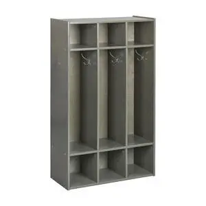 Streamline 3-Section Coat Locker with Cubby Storage, Classroom Furniture, Grey Wash Streamline 3-Section Coat Locker with Cubby Storage, Classroom Furniture, Grey Wash
