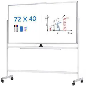 Rolling Whiteboard, 72x40 Large Double-Sided White Board Dry Erase on Wheels, Giant Magnetic White Board Standing for Office, School, Home Office, Homeschool(72 x 40) Rolling Whiteboard, 72x40 Large Double-Sided White Board Dry Erase on Wheels, Giant Magnetic White Board Standing for Office, School, Home Office, Homeschool(72 x 40)