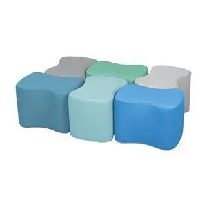 Butterfly Modular Stool Seating Set, Classroom Furniture, Contemporary, 6-Piece Butterfly Modular Stool Seating Set, Classroom Furniture, Contemporary, 6-Piece