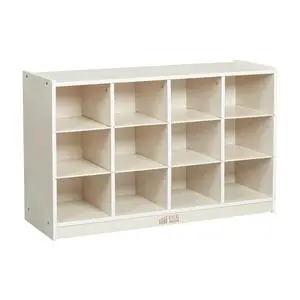 12 Cubby Mobile Tray Storage Cabinet, 3x4, Classroom Furniture, White Wash 12 Cubby Mobile Tray Storage Cabinet, 3x4, Classroom Furniture, White Wash