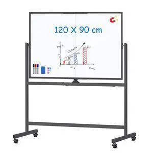 Rolling Whiteboard, 48x36 Large Magnetic White Board with Stands, Big Double-Sided White Board Dry Erase on Wheels for Homeschool, Home Office, Office, School (Black, 48 x 36) Rolling Whiteboard, 48x36 Large Magnetic White Board with Stands, Big Double-Sided White Board Dry Erase on Wheels for Homeschool, Home Office, Office, School (Black, 48 x 36)