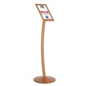 Curved Menu Board, 8.5x11 Pedestal Sign Holder Copper Floor Standing Aluminum Front Loading Easy Open Poster Message Advertisement Holder For Restaurant Cafe Hotel Curved Menu Board, 8.5x11 Pedestal Sign Holder Copper Floor Standing Aluminum Front Loading Easy Open Poster Message Advertisement Holder For Restaurant Cafe Hotel