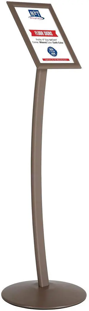 Curved Menu Board, 8.5x11 Pedestal Sign Holder Earth Color Floor Standing Aluminum Front Loading Easy Open Poster Message Advertisement Holder For Restaurant Cafe Hotel Curved Menu Board, 8.5x11 Pedestal Sign Holder Earth Color Floor Standing Aluminum Front Loading Easy Open Poster Message Advertisement Holder For Restaurant Cafe Hotel