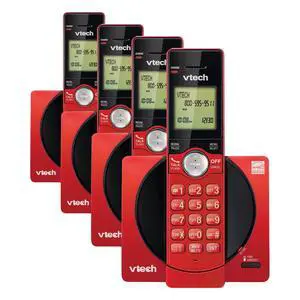 CS6919-16 DECT 6.0 Cordless Phone,Red - Caller ID/Call Waiting (Stores 30 Calls),Backlit Keypad & Display,Full Duplex Handset Speakerphone,Wall Mountable,(Pack of 4) CS6919-16 DECT 6.0 Cordless Phone,Red - Caller ID/Call Waiting (Stores 30 Calls),Backlit Keypad & Display,Full Duplex Handset Speakerphone,Wall Mountable,(Pack of 4)