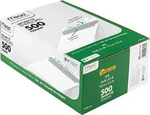 #6-3/4 Envelopes, 3-5/8" x 6-1/2", Security Printed Lining for Privacy, Press-It Seal-It Self Adhesive Closure, White All-Purpose 20-lb Paper Mailing Envelopes (742021), 500 Count (Pack of 5) #6-3/4 Envelopes, 3-5/8" x 6-1/2", Security Printed Lining for Privacy, Press-It Seal-It Self Adhesive Closure, White All-Purpose 20-lb Paper Mailing Envelopes (742021), 500 Count (Pack of 5)
