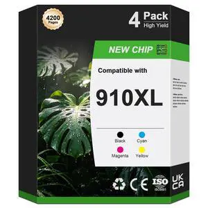 910XL 910 8015e 8025e Ink Cartridges Combo Pack Replacement For HP 910 XL Ink Compatible for office jet pro 8025e 8035e 8028e 8025 8020 8035 8010 8030 Office Jet 8015e Series Printer (4-Pack, BCMY) 910XL 910 8015e 8025e Ink Cartridges Combo Pack Replacement For HP 910 XL Ink Compatible for office jet pro 8025e 8035e 8028e 8025 8020 8035 8010 8030 Office Jet 8015e Series Printer (4-Pack, BCMY)