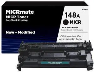 Brand W1480A OEM New Modified MICR Toner Cartridge for Check Printing for use in HP LaserJet Pro 4001 Printers - 148A MICR Brand W1480A OEM New Modified MICR Toner Cartridge for Check Printing for use in HP LaserJet Pro 4001 Printers - 148A MICR