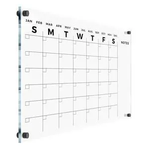 Acrylic Wall Premium Calendar with Black Hardware - Monthly and Weekly Board Family Planner - Dry Erase Family Calendar - Marker (40x28'' (XLarge) - Black Standoff) Acrylic Wall Premium Calendar with Black Hardware - Monthly and Weekly Board Family Planner - Dry Erase Family Calendar - Marker (40x28'' (XLarge) - Black Standoff)
