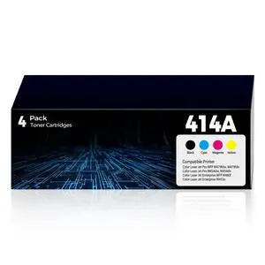 414A Toner Cartridges 4 Pack for Color Laser Jet Pro MFP M479fdw M454dw Replacement for HP 414A HP414A 414X HP414 Toner with Chip for M479fdn M454dn Enterprise MFP M480f M455dn M479 Series W2020A 414A Toner Cartridges 4 Pack for Color Laser Jet Pro MFP M479fdw M454dw Replacement for HP 414A HP414A 414X HP414 Toner with Chip for M479fdn M454dn Enterprise MFP M480f M455dn M479 Series W2020A