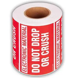 3" X 5" Electronic Material Don't Drop Don't Crush Stickers for Shipping and Packing -500 Adhesive Labels Per Roll (10 Pack) 3" X 5" Electronic Material Don't Drop Don't Crush Stickers for Shipping and Packing -500 Adhesive Labels Per Roll (10 Pack)