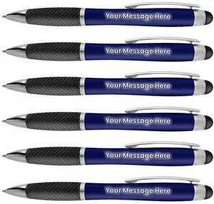 Personalized Pens-80 Pack Bulk-Free Laser Engraving - 3 In Ballpoint Pen, Stylus and Light Up Personalized Area, Custom Business Name, Text, Logo or Gift Message, For Parties and Events, Blue Personalized Pens-80 Pack Bulk-Free Laser Engraving - 3 In Ballpoint Pen, Stylus and Light Up Personalized Area, Custom Business Name, Text, Logo or Gift Message, For Parties and Events, Blue