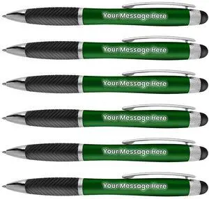 Personalized Pens-80 Pack Bulk-Free Laser Engraving - 3 In Ballpoint Pen, Stylus and Light Up Personalized Area, Custom Business Name, Text, Logo or Gift Message, For Parties and Events, Green Personalized Pens-80 Pack Bulk-Free Laser Engraving - 3 In Ballpoint Pen, Stylus and Light Up Personalized Area, Custom Business Name, Text, Logo or Gift Message, For Parties and Events, Green