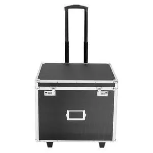 Aluminum Alloy File Organizer Box Mobile Document Box with Wheels, Hand Pull Locking File Case File Cabinet for Home Office Hospitals Banks School (Black) Aluminum Alloy File Organizer Box Mobile Document Box with Wheels, Hand Pull Locking File Case File Cabinet for Home Office Hospitals Banks School (Black)