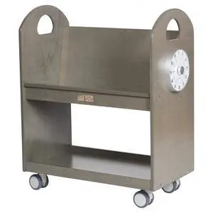 Mobile Book Cart with Countdown Timer and Storage, Children's Furniture, Grey Wash Mobile Book Cart with Countdown Timer and Storage, Children's Furniture, Grey Wash