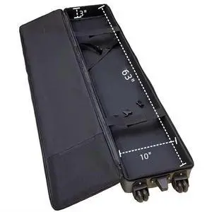 63" L x 10" W x 3" H Padded Carrying Case Roll Up Banner Stands with Handles and Wheels Internal Size: (63" L x 10" W x 3" H) 63" L x 10" W x 3" H Padded Carrying Case Roll Up Banner Stands with Handles and Wheels Internal Size: (63" L x 10" W x 3" H)