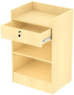 24" W * 18" D * 38" H Wooden Cash Register Stand, one Drawer and Two Storage Layers, Drawers with Locks, Suitable for Churches, Retail Stores, debates, Shopping malls (Maple) 24" W * 18" D * 38" H Wooden Cash Register Stand, one Drawer and Two Storage Layers, Drawers with Locks, Suitable for Churches, Retail Stores, debates, Shopping malls (Maple)