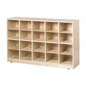 20-Compartment Mobile Cubby Storage Cabinet, 4x5, Toy Organizer, Natural 20-Compartment Mobile Cubby Storage Cabinet, 4x5, Toy Organizer, Natural