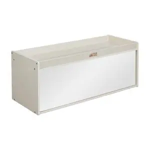 Double-Sided Storage Cabinet with Activity Top and Mirror, Classroom Furniture, White Wash Double-Sided Storage Cabinet with Activity Top and Mirror, Classroom Furniture, White Wash