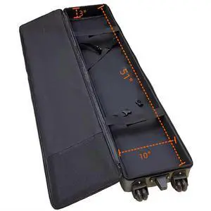 Padded Carrying Case for Roll Up Banner Stands with Handles and Wheels Internal Size: 51" L x 10" W x 3" H Padded Carrying Case for Roll Up Banner Stands with Handles and Wheels Internal Size: 51" L x 10" W x 3" H