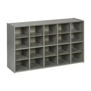 Streamline 20 Cubby Tray Storage Cabinet, 4x5, Classroom Furniture, Grey Wash Streamline 20 Cubby Tray Storage Cabinet, 4x5, Classroom Furniture, Grey Wash