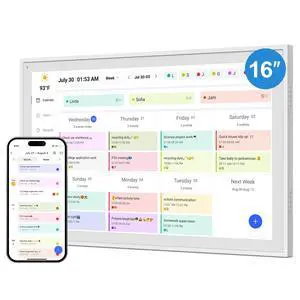 Digital Calendar, 16inch Smart WiFi Electronic Calendar&Chore Chart, IPS Touch Screen HD Display for Family Schedules, Share Moments Instantly from Anywhere (White) Digital Calendar, 16inch Smart WiFi Electronic Calendar&Chore Chart, IPS Touch Screen HD Display for Family Schedules, Share Moments Instantly from Anywhere (White)
