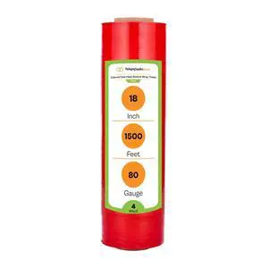 PSBM Tinted Red Plastic Hand Stretch Film/Wrap 18" x 1500' 80 GA 4 Rolls | Stretch Wrap, Heavy Duty Plastic Film, Industrial Strength Shrink Packaging for Moving, Packing, Shipping & Storage PSBM Tinted Red Plastic Hand Stretch Film/Wrap 18" x 1500' 80 GA 4 Rolls | Stretch Wrap, Heavy Duty Plastic Film, Industrial Strength Shrink Packaging for Moving, Packing, Shipping & Storage