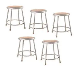 (5 Pack) 18" Heavy Duty Steel Stool, Grey (5 Pack) 18" Heavy Duty Steel Stool, Grey