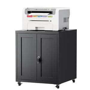 Large Printer Stand with Storage and Lock, 3D Heavy-Duty Printer Cabinet, Printer Table for Home Office with Doors and Adjustable Shelves, for Office Copier and Fax Machine, Black Large Printer Stand with Storage and Lock, 3D Heavy-Duty Printer Cabinet, Printer Table for Home Office with Doors and Adjustable Shelves, for Office Copier and Fax Machine, Black