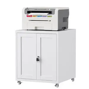 Large Printer Stand with Storage and Lock, 3D Heavy-Duty Printer Cabinet, Printer Table for Home Office with Doors and Adjustable Shelves, for Office Copier and Fax Machine, White Large Printer Stand with Storage and Lock, 3D Heavy-Duty Printer Cabinet, Printer Table for Home Office with Doors and Adjustable Shelves, for Office Copier and Fax Machine, White