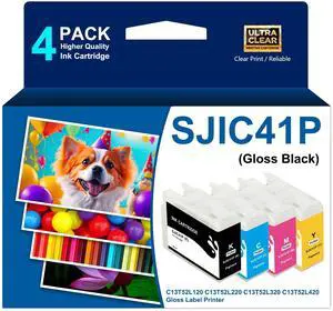 Remanufactured SJIC41P Ink Cartridge (Gloss) with New Chip | C13T52L120 C13T52L220 C13T52L320 C13T52L420 Compatible with ColorWorks CW-C4000 Color Inkjet Gloss Label Printer Remanufactured SJIC41P Ink Cartridge (Gloss) with New Chip | C13T52L120 C13T52L220 C13T52L320 C13T52L420 Compatible with ColorWorks CW-C4000 Color Inkjet Gloss Label Printer