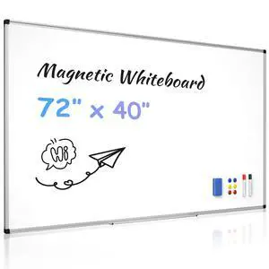 Magnetic Dry Erase Whiteboard - 40 x 72 Inch White Board - Large Wall-Mounted Board with Silver Aluminum Frame, 1 Magnetic Eraser, 2 Pens, Detachable Marker Tray, 6 Magnets Magnetic Dry Erase Whiteboard - 40 x 72 Inch White Board - Large Wall-Mounted Board with Silver Aluminum Frame, 1 Magnetic Eraser, 2 Pens, Detachable Marker Tray, 6 Magnets