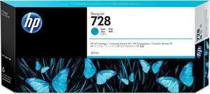 728 Cyan 300-ml Genuine Ink Cartridge (F9K17A) for DesignJet T830 MFP & T730 Large Format Plotter Printers 728 Cyan 300-ml Genuine Ink Cartridge (F9K17A) for DesignJet T830 MFP & T730 Large Format Plotter Printers