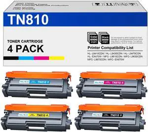 TN810 TN810XL Toner Cartridge 4 Pack Replacement for Brother TN810 TN810XL | TN-810 TN-810XL Toner Compatible for Brother MFC-L9610CDN HL-L9410CDN MFC-L9630CDN HL-L9430CDN (TN810 Toner 4Pack,BCMY) TN810 TN810XL Toner Cartridge 4 Pack Replacement for Brother TN810 TN810XL | TN-810 TN-810XL Toner Compatible for Brother MFC-L9610CDN HL-L9410CDN MFC-L9630CDN HL-L9430CDN (TN810 Toner 4Pack,BCMY)