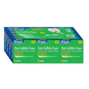 Invisible Tape Refill, 3/4 in x 1296 in, 12 Ct, 12-Case | fit standard dispensers Invisible Tape Refill, 3/4 in x 1296 in, 12 Ct, 12-Case | fit standard dispensers