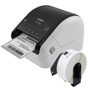 QL-1100 Wide Format Thermal Label Printer - USB Connectivity, 4" Wide, 300 x 300 dpi, 69 Labels Per Minute Professional Monochrome Postage and Barcode, Includes 1 Roll of 400 Address Labels QL-1100 Wide Format Thermal Label Printer - USB Connectivity, 4" Wide, 300 x 300 dpi, 69 Labels Per Minute Professional Monochrome Postage and Barcode, Includes 1 Roll of 400 Address Labels