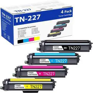 TN227 High Yield Toner Cartridge 4 Pack TN 227 TN-227BK/C/M/Y Replacement for Brother TN227 TN223 TN-227 HL-L3270CDW HL-L3210CW HL-L3230CDW HL-L3230CDN HL-L3290CDW Printer (TN-227BK/C/M/Y) TN227 High Yield Toner Cartridge 4 Pack TN 227 TN-227BK/C/M/Y Replacement for Brother TN227 TN223 TN-227 HL-L3270CDW HL-L3210CW HL-L3230CDW HL-L3230CDN HL-L3290CDW Printer (TN-227BK/C/M/Y)