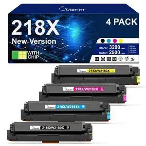 218X Toner Cartridges 4 Pack Compatible with HP 218X 218A W2180X W2180A | High Yield with Chip 218X for HP Color LaserJet Pro MFP 3301sdw 3201dw 3301fdw 3301cdw 3201 Printer, 4-Pack B/C/Y/M 218X Toner Cartridges 4 Pack Compatible with HP 218X 218A W2180X W2180A | High Yield with Chip 218X for HP Color LaserJet Pro MFP 3301sdw 3201dw 3301fdw 3301cdw 3201 Printer, 4-Pack B/C/Y/M