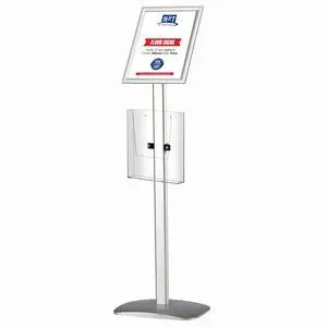 Decorative Sign Holder, Pedestal Sign Holder with 8.5x11 Inch Brochure Holder, Floor Standing, Aluminum, Front Loading, Easy Open, Poster, Advertisement Post (Silver, Frame - 8.5x11 inch) Decorative Sign Holder, Pedestal Sign Holder with 8.5x11 Inch Brochure Holder, Floor Standing, Aluminum, Front Loading, Easy Open, Poster, Advertisement Post (Silver, Frame - 8.5x11 inch)