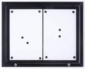 Weather Resistant, Magnetic Surface, Bulletin Board with Swing-Open Locking Door, Wall Mounted, Matte Black Finish Aluminum Frame, for Indoor Or Outdoor Use Weather Resistant, Magnetic Surface, Bulletin Board with Swing-Open Locking Door, Wall Mounted, Matte Black Finish Aluminum Frame, for Indoor Or Outdoor Use