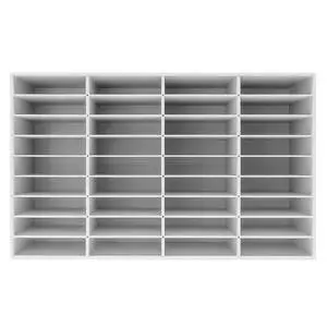 36 Compartment Literature Organizer, Mailboxes Slot with Removable Shelves, Adjustable Desktop File Sorters PVC Paper Storage Cabinet for Office Home Classroom, White 36 Compartment Literature Organizer, Mailboxes Slot with Removable Shelves, Adjustable Desktop File Sorters PVC Paper Storage Cabinet for Office Home Classroom, White
