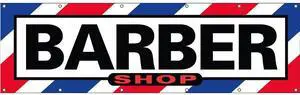 Barber Shop Vinyl Banner Business Sign With Metal Grommets (4x12) Barber Shop Vinyl Banner Business Sign With Metal Grommets (4x12)