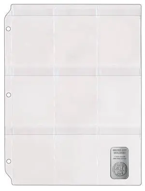 StoreSMART® - Silver Bar Storage - 9-Pocket Binder Page with Flaps - 100-Pack - RMSTWPF-SILVER-100 StoreSMART® - Silver Bar Storage - 9-Pocket Binder Page with Flaps - 100-Pack - RMSTWPF-SILVER-100
