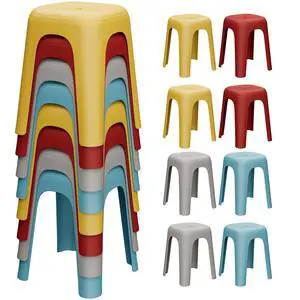 8 Pack Stackable Classroom Stools 18 Inch Nesting Plastic Stools Portable Backless Chairs for Classroom, Students, Adults, Living Room, Dining Room, Office Home 8 Pack Stackable Classroom Stools 18 Inch Nesting Plastic Stools Portable Backless Chairs for Classroom, Students, Adults, Living Room, Dining Room, Office Home