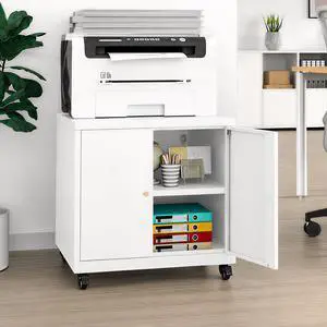 3D Printer Stand Table with Storage for Home Office White | Folding panels for easier installation,large storage with adjustable shelf,lockable wheels 3D Printer Stand Table with Storage for Home Office White | Folding panels for easier installation,large storage with adjustable shelf,lockable wheels