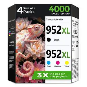 952XL Ink Cartridge Compatible for HP Ink 952 XL HP952XL Cartridges Combo Pack (4-Pack) Work with Officejet Pro 8710 7740 8720 8702 8210 7720 8715 8730 8740 8216 8716 8725 8700 8200 7730 8735 Printers 952XL Ink Cartridge Compatible for HP Ink 952 XL HP952XL Cartridges Combo Pack (4-Pack) Work with Officejet Pro 8710 7740 8720 8702 8210 7720 8715 8730 8740 8216 8716 8725 8700 8200 7730 8735 Printers