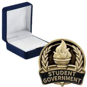 Scholastic Student Government Pins, Scholastic Student Government Pin with Blue Velvet Presentation Case, Prime Scholastic Student Government Pins, Scholastic Student Government Pin with Blue Velvet Presentation Case, Prime
