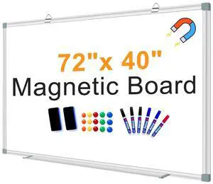 Large White Board Dry Erase Board for Wall 72"X40" Magnetic Whiteboard with Long Pen Tray, Presentation Dry Erase Boards for Office, Classroom, School, Home Large White Board Dry Erase Board for Wall 72"X40" Magnetic Whiteboard with Long Pen Tray, Presentation Dry Erase Boards for Office, Classroom, School, Home
